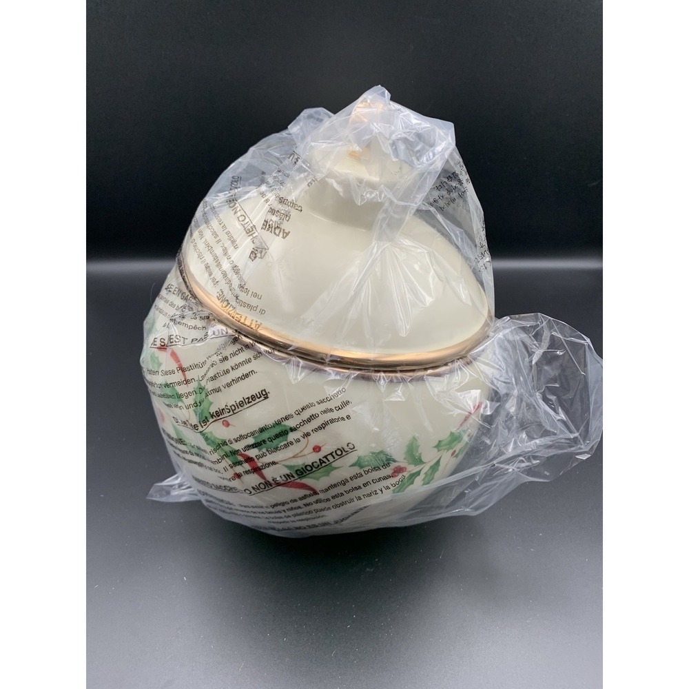Lenox Holiday Christmas Ball Ornament Figural Cookie Jar W Lid NIB Box